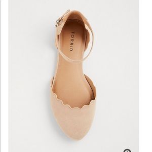 Torrid Taupe suede scalloped flats